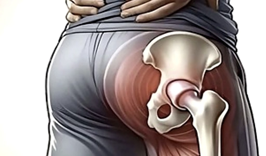 Illustrazione anatomica di anca e bacino